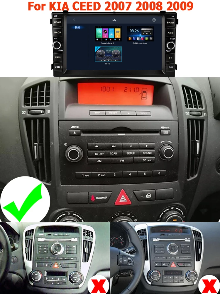 Radio Car Android Auto Multimedia DSP Carplay FM Audio Stereo For KIA CEED 2007 2008 2009 GPS Navigation Radios WIFI BT