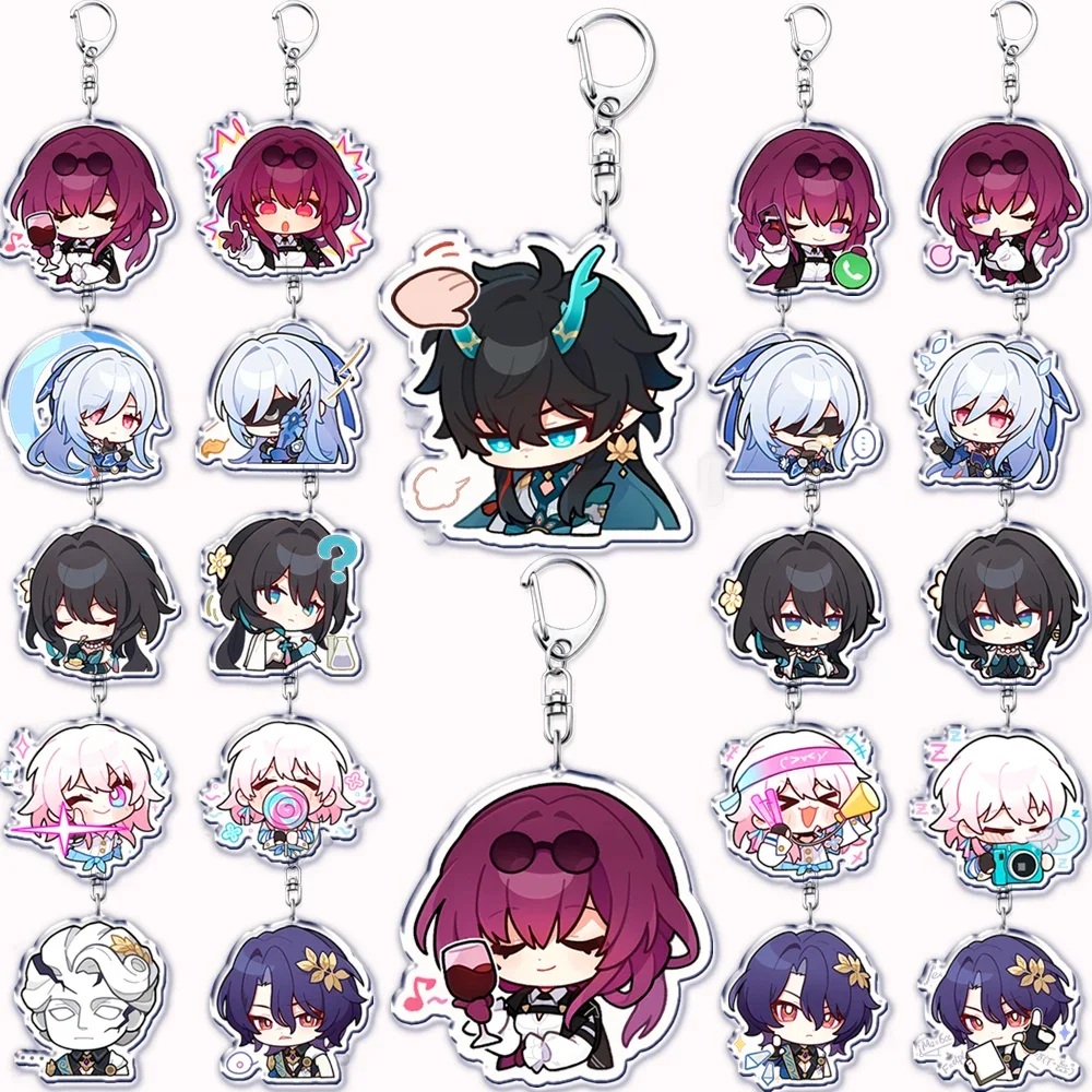 Game Honkai Star Rail Gacha Kafka Dan Heng Keychain for Accessories Bag Impact 3rd Pendant Key Chain Ring Keyrings Jewelry Gifts