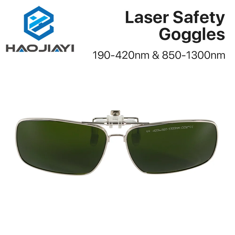 

1064nm Clip-on Laser Safety Goggles 190-420nm & 850-1300nm OD6+ CE Protective Goggles For Fiber Laser Marking & Cutting