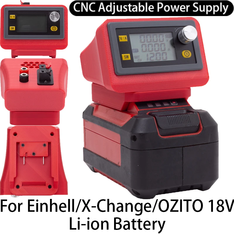 CNC adjustable power supply for Einhell/X-Change/OZITO 18V Li-ion battery Adapter voltage control CNC adjustable DC power supply