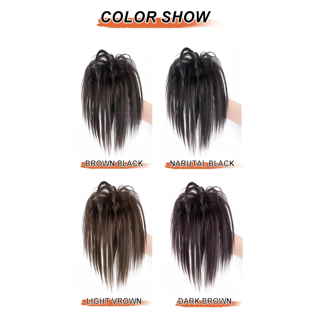 Extensão de rabo de cavalo ondulado sintético para mulheres, cabelo curto encaracolado, clipe de garra resistente ao calor, cabelo falso