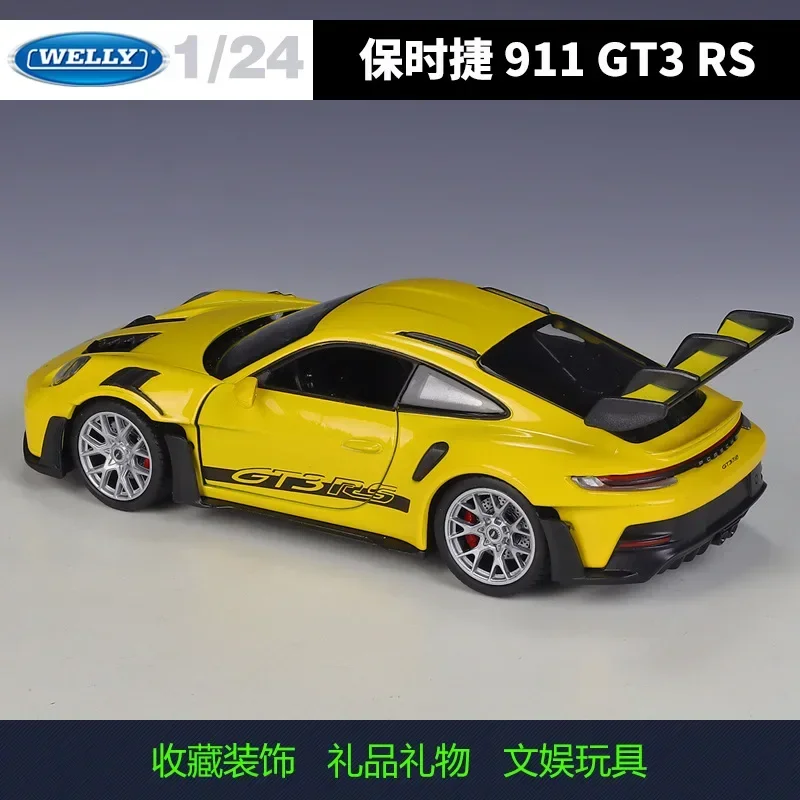 WELLY 1:24 Porsche 911 GT3 RS 992 Supercar Alloy Car Model Diecasts & Toy Vehicles Collect Car Toy Boy Birthday gifts