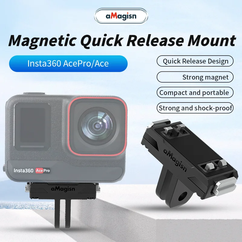 Magnetic Quick Release Mount for Insta360 Ace Pro/ACE Camera Shock-proof Frame Cycling Support Connector Metal Base Accessories