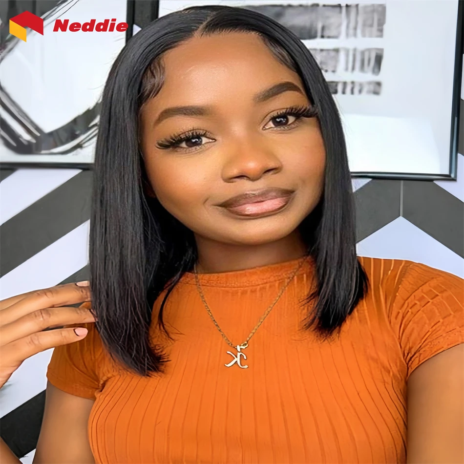 

200 Density Black Color Cheap Brazilian 13x6 Hd Lace Frontal Straight Bob Wig Lace Front 100% Human Hair Wigs on Clearance Sale