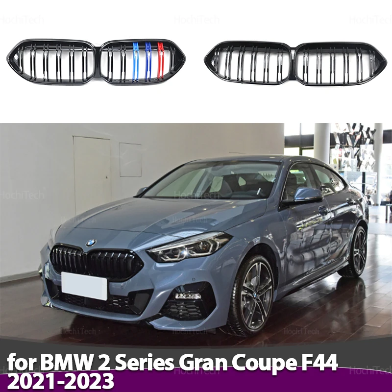 For BMW 2 series Gran Coupe 4 doors F44 2021 2022 2023 Car M Color/Gloss Black Car Glossy Black Front Kidney Grill Grille 2 Slat