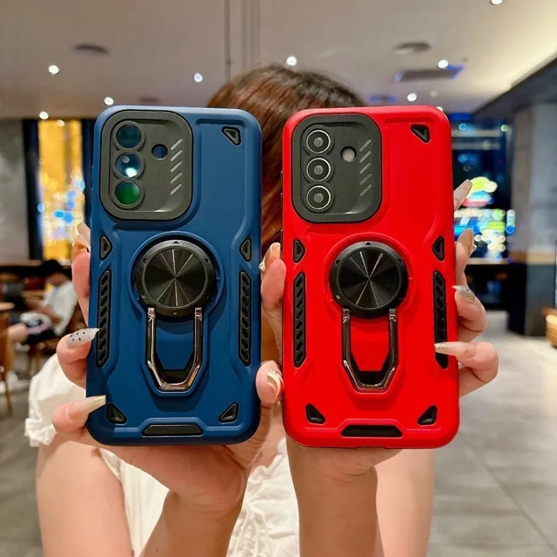 Fashion Mecha Style Multifunctional Stand Phone Case For Samsung Galaxy S26 S25 S24 Ultra Plus A57 A37 A17 A07 5G TPU PC Cover