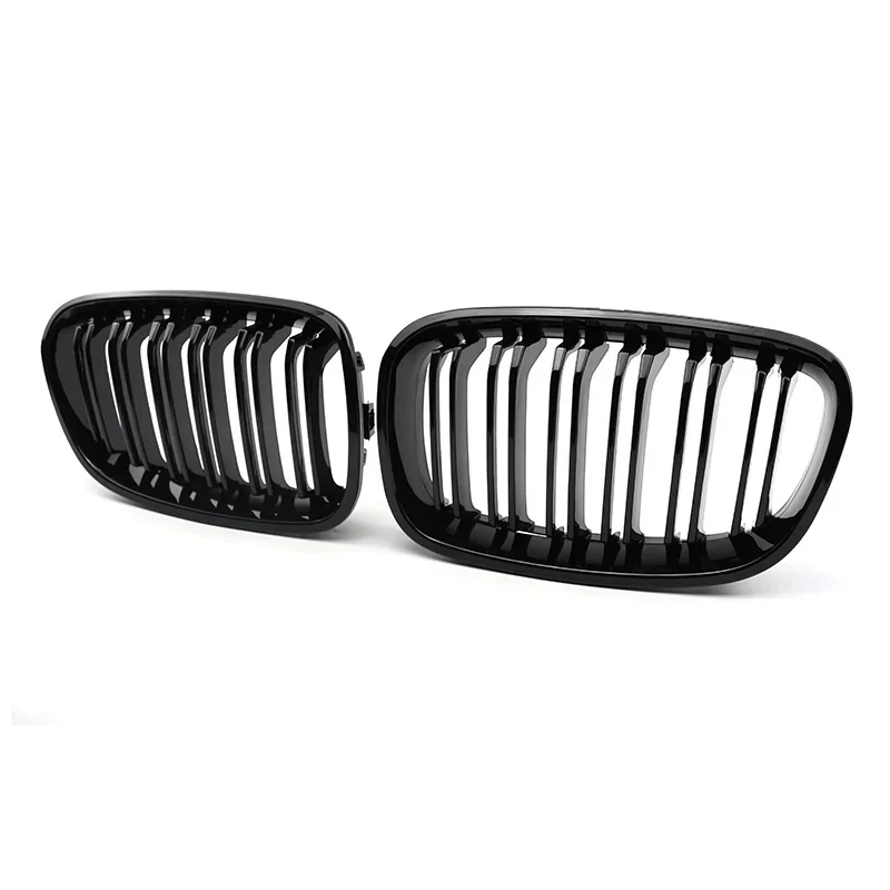 High Quality Double Slat Gloss Black Kidney Racing Front Grille Wear Proof Hassle Free Installation Auto Modified Component