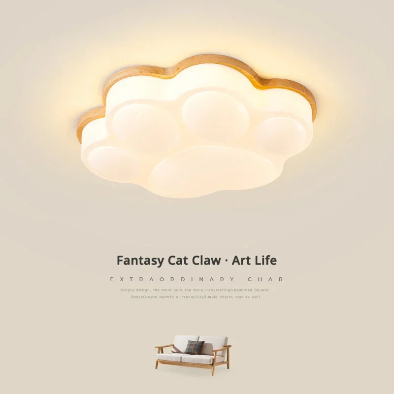

Nordic Creative Cat Claw Bedroom Ceiling Light Simple Children's Bedroom Light Living Room Art Balcony Ceiling Lighting Decor