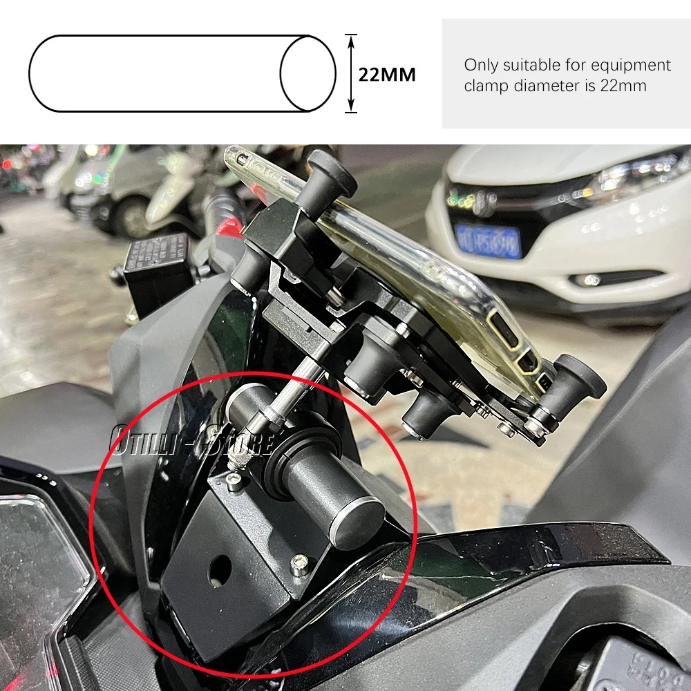 

New 22mm Mobile Phone Holder GPS Navigation Plate Bracket For Honda Forza 350 Forza350 FORZA 350 FORZA350 NSS350 2021 2022 2023