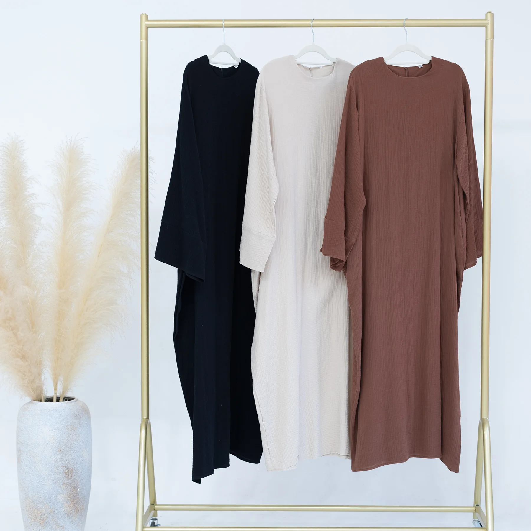 Eid Ramadan kobieta muzułmańska czarna Abaya bawełna długie Kimono dubajskie turecka wiosna zimowa codzienna sukienka Maxi damska marocka kaftanowa
