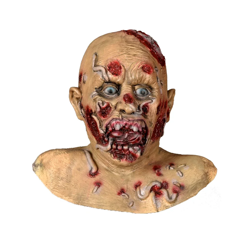 Halloween Horror Zombie Mask with Parasite, Scary, Walking Dead, Monster Masks for Adults, Cosplay Costume, Party Props