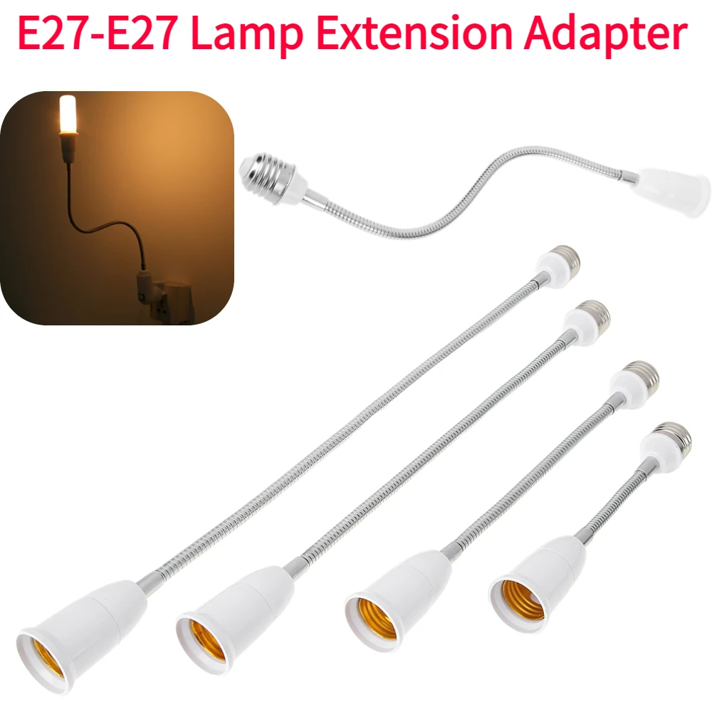 E27 to E27 Adapter Lamp Holder Converter 85-285V Bulb Base Conversion for Lamp Switch Lighting Elongation Holder