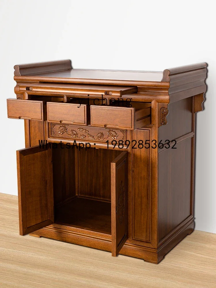 XLL  Shrine Home Modern Offering Table Incense Case Solid Wood Shrine Offering Platform