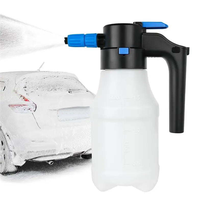 A64Z 1.5 Liters Electric Pressurized Foam Sprayer For Car Washing, Electric Foam Sprayer With USB Cable, For Home Garden