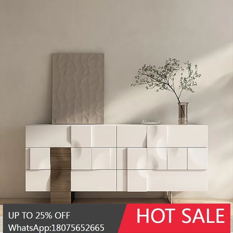 

MJY Italian Style Solid Wood Entryway Nordic Living Room Storage Sideboard Cabinet