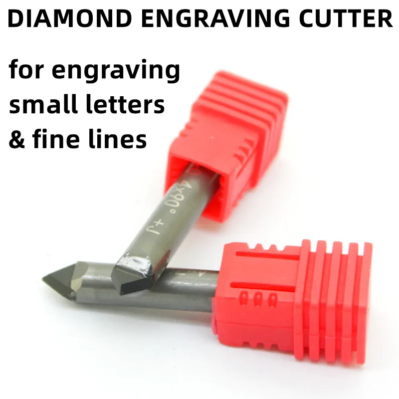 Diamond stone engraver Small letter Engraving Cutter Granite Tools Marble Relief cnc Bit PCD Shank 6mm Milling Carving Tool 1pc