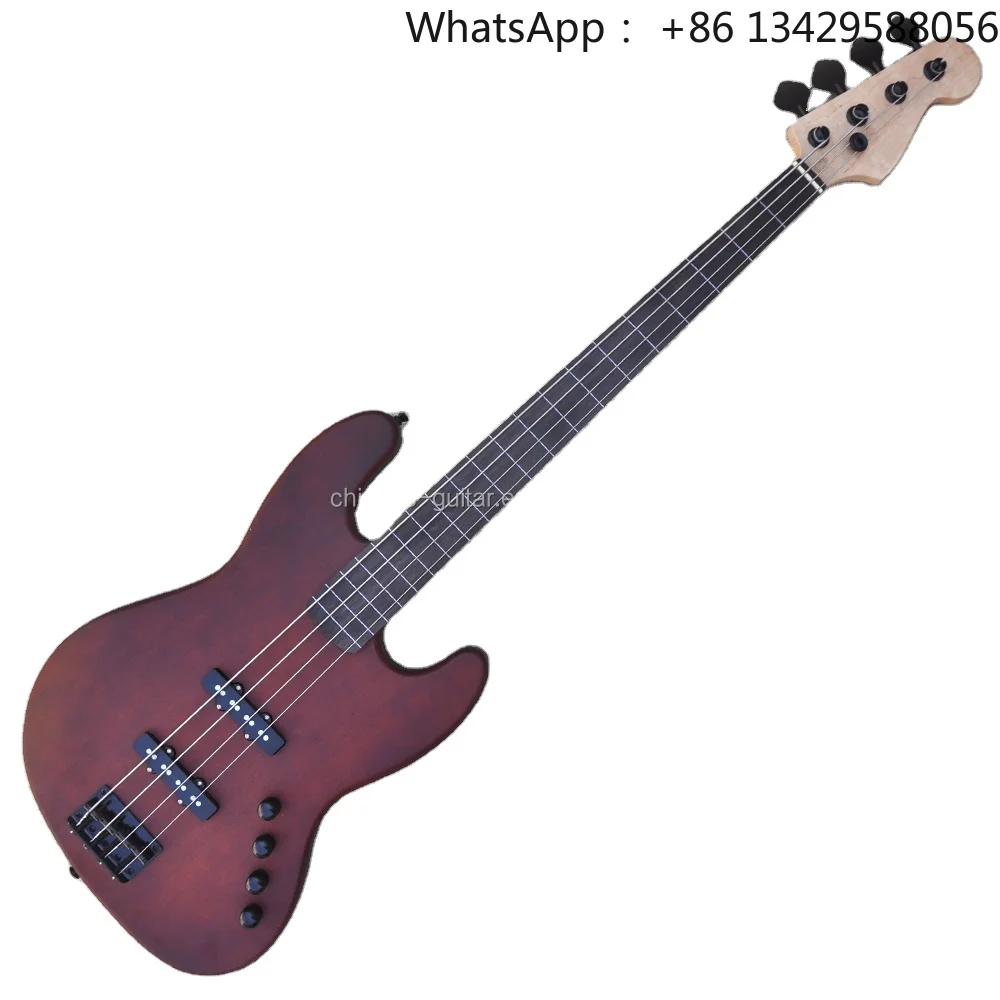 Flyoung 4 Strings Electric Bass Guitar Factory High QUality Guitars No Frets but with Fret Lines