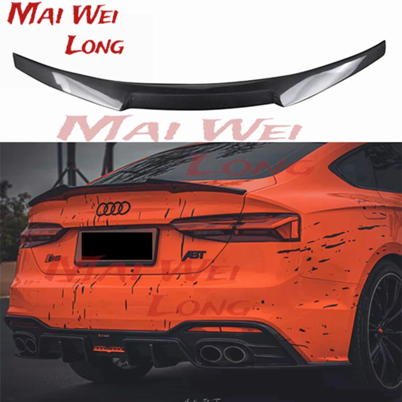 

M4 STYLE REAL CARBON FIBER REAR TAIL WING TRUNK LIP SPOILER FOR Audi A5 S5 SLINE RS5 B9 2017 2018 2019 2020