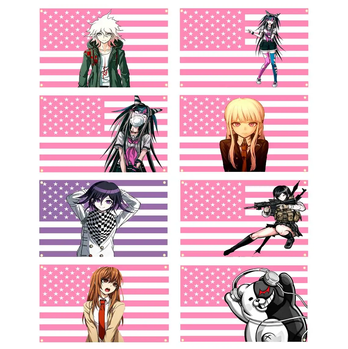 60x90cm/90x150cm Amerikanische D-DanganronpaS Ibuki Flaggen-Wandteppich Anime-Kunstbanner für Schlafzimmer und Außendekoration – Detail 1
