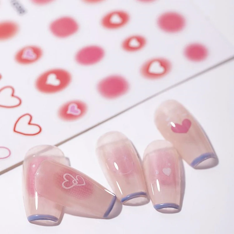 Autocollants de manucure pour ongles, autocollants transparents de dessin animé japonais, Film de vernis à ongles mignon, décorations françaises pour Nail Art