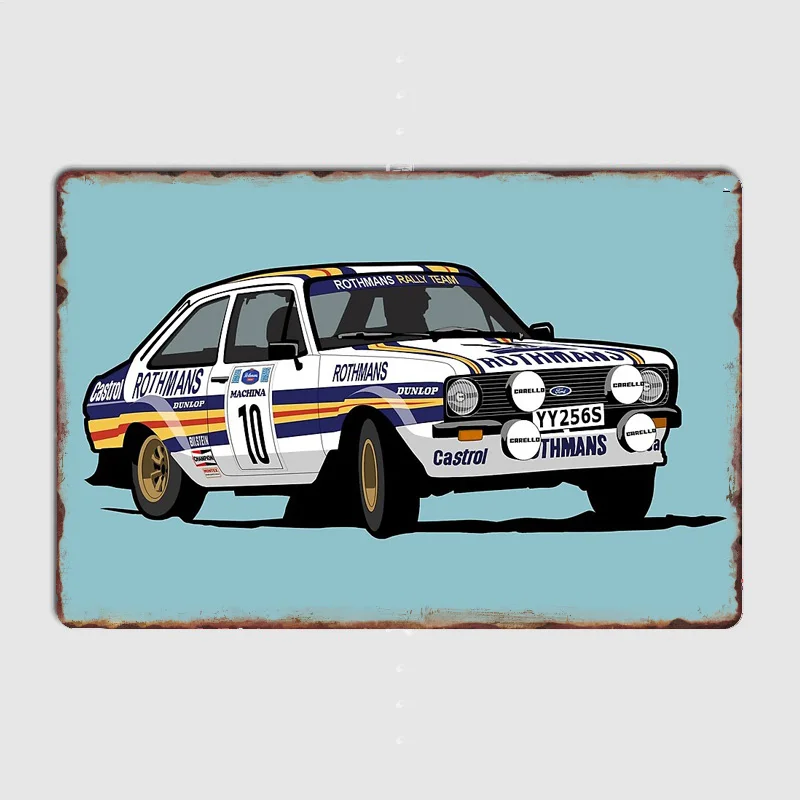Escort Mark 2 BDA Cosworth Classic Sport Car Metal Sign Poster Garage Decoration Room Decor Automobile Club Tin Home Decor
