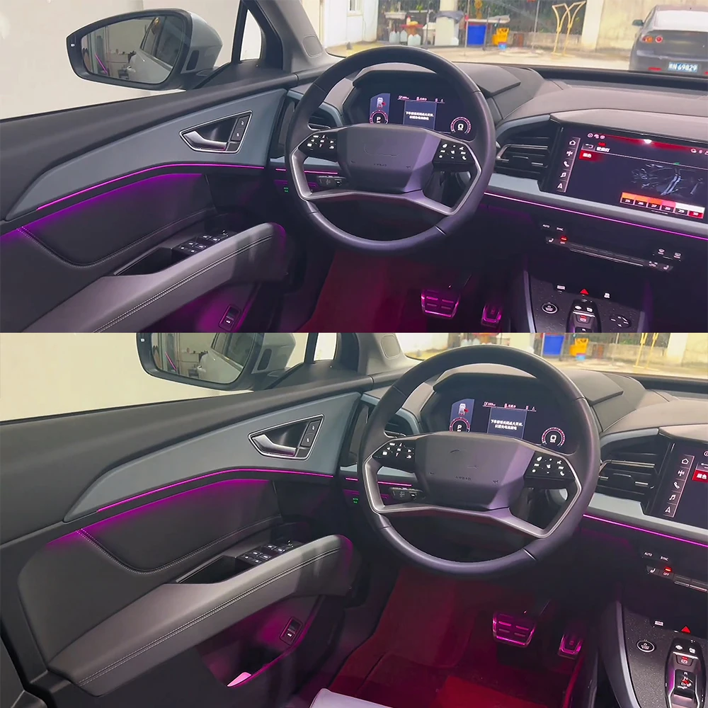 For Audi Q5 E-tron 30 color ambient light Audi Q5 E-tron Atmosphere Lights Upgraded with 30 Color Screen Control