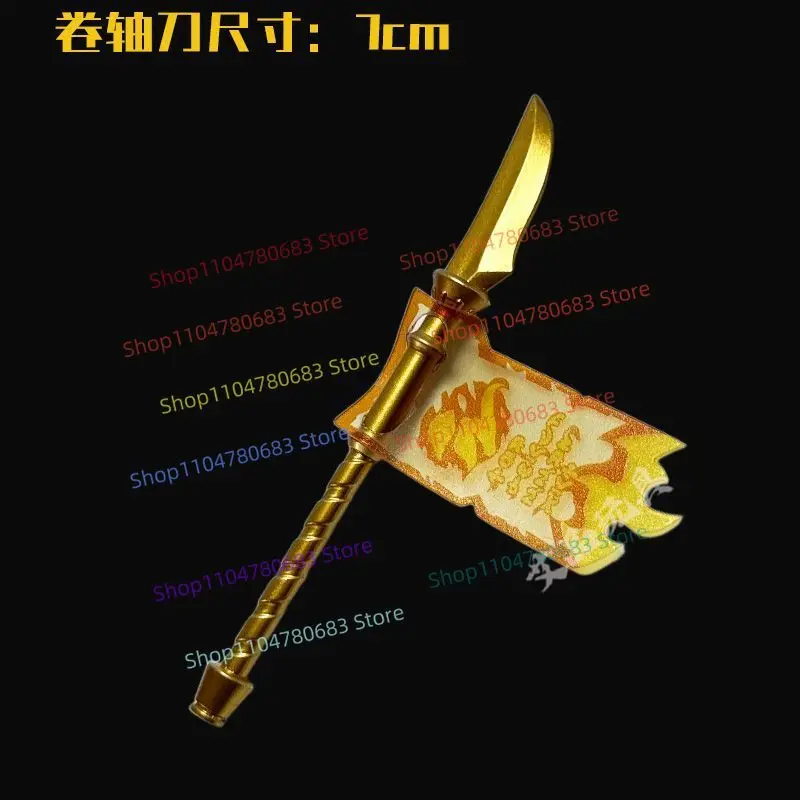 Blocs de construction MOC, Mini figurine, modèle d'assemblage, décoration de lame de défilement de flamme de glace, personnage de télévision Anime, jouet Ninja sur le thème, cadeau