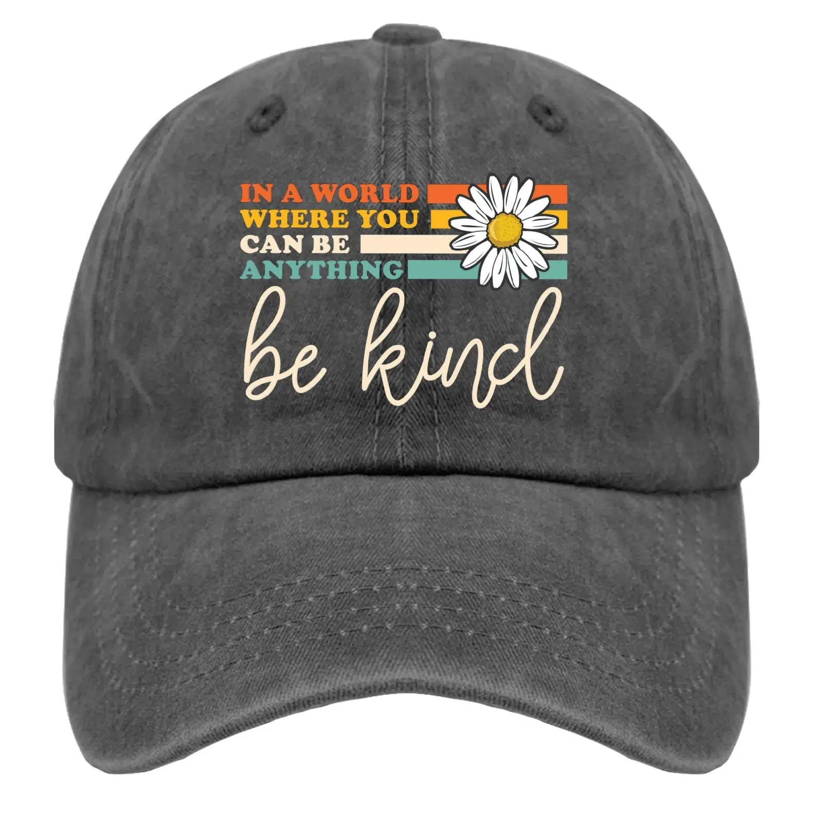 

Be Kind Trucker Hat Fish Hat Pigment Black Men Women Hat Four Seasons Adjustable Hat For Outdoor Sport Running Gift