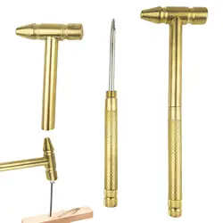 Copper Hammer Home Golden Hammer  6 in 1 Mini Multifunction Brass Hammer & Screwdriver Hand Tools Ideal for Watchmaker Jewelers