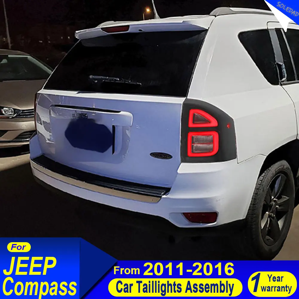 Pair car Taillights For JEEP COMPASS 2011 2012 2013 2014 2015 2016 2017 Taillamp Rear Lamp Brake Turn Signal Reversing Light