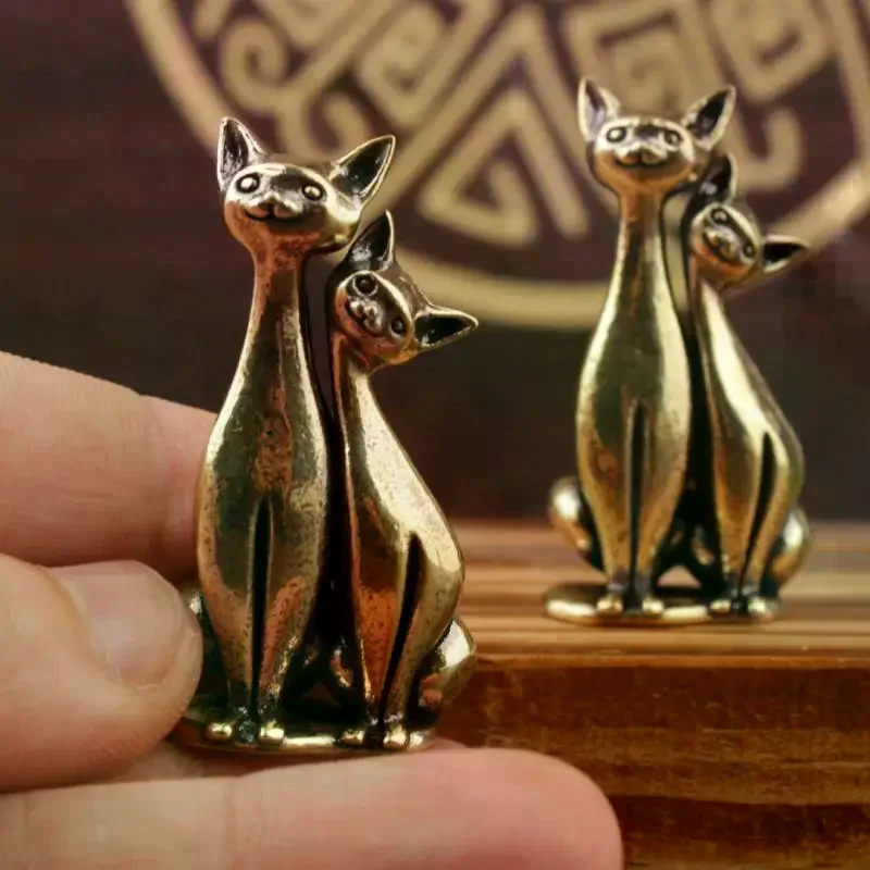 Brass Double Cat Sculpture Orn - đánh giá và giá Art Craft Cat