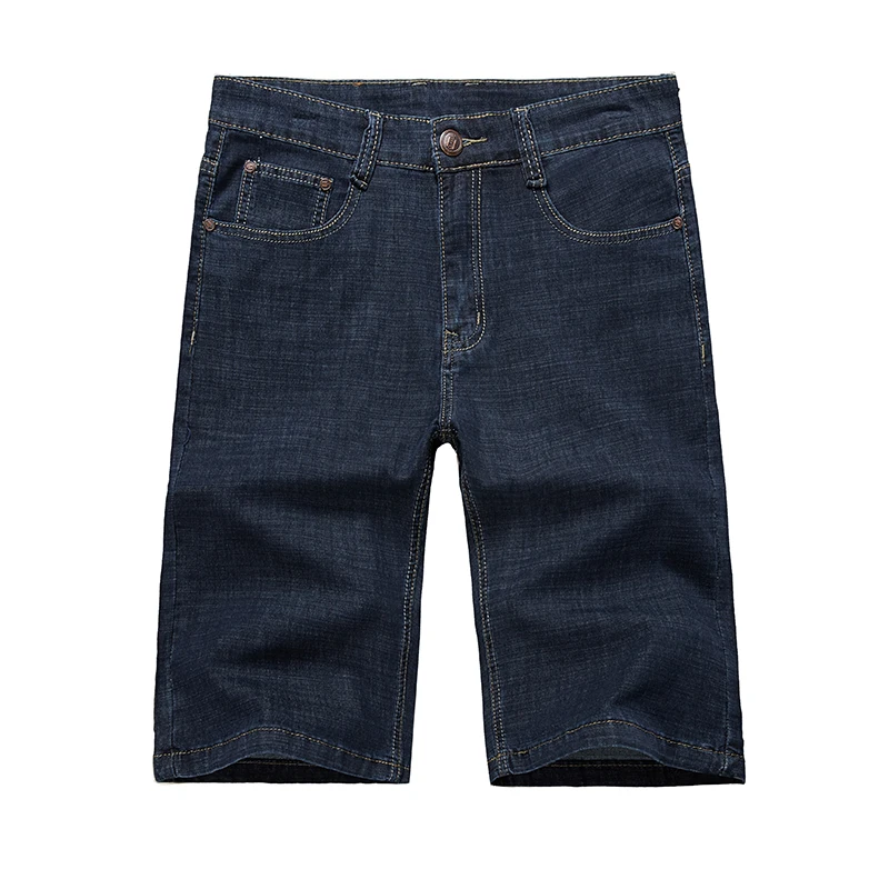 Denim Shorts Men Loose High Waist Plus Size 46 48 50 52 Elastic Stretched Capri Summer Straight Dad Male Jeans Long Half Trouser