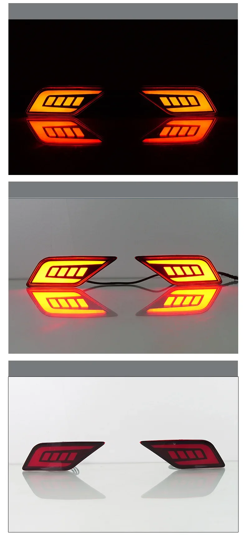 Car LED Rear Bumper Reflector Light Dynamic Turn Signal Driving Brake Lamp For Toyota Corolla Cross / Frontlander 2020-2024 detail image 4