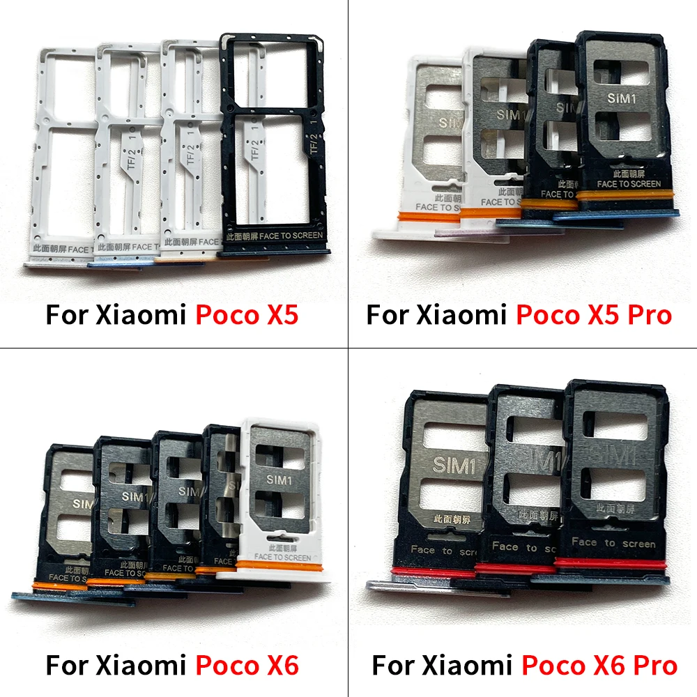 NEW SIM Card Tray Slot Holder Adapter Accessories Replacement Parts For Xiaomi Poco X5 / X5 Pro / X6 / X6 Pro