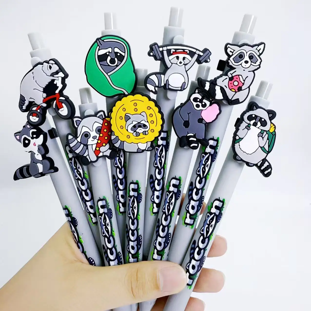

9 шт./18 шт. шариковая ручка серого енота, креативная шариковая ручка с животными, студенческая ручка для письма, подарочная ручка