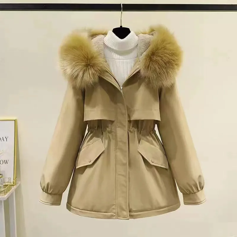 Winter New Loose Down Cotton Jacket with Thick Velvet Coat for Women