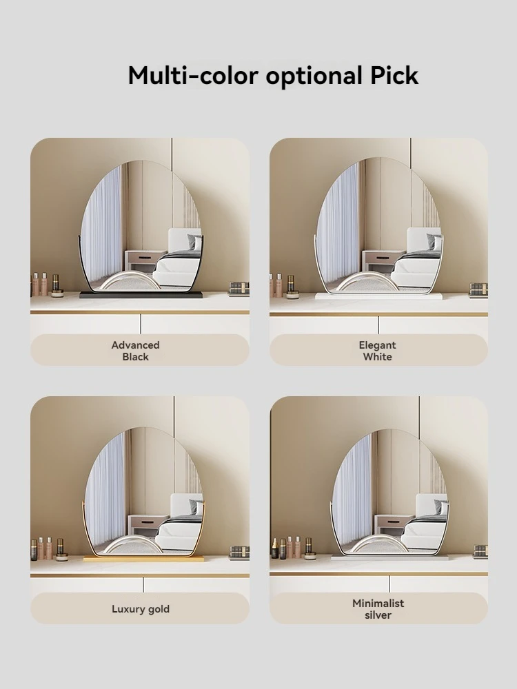 Elliptische high-definition make-upspiegel, draaibare desktop make-upspiegel, dressingspiegel, lichte luxe slaapkamer dressing spiegel