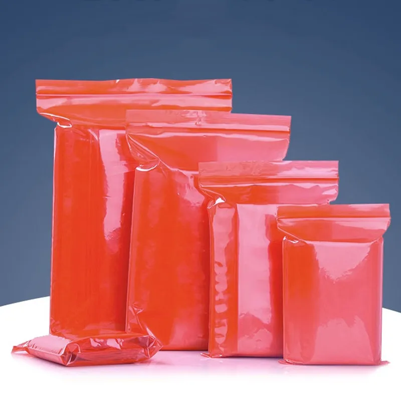 50~100PCS Red Anti-static Shielding HDD Ziplock Packaging Bag PE ESD Instruments Chip Electronics Sensitive Devices Zip Pouches