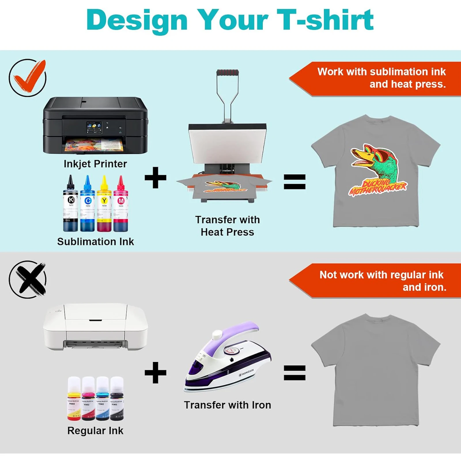 100 folhas de papel de sublimação para impressoras A4, 8,3 x 11,7 polegadas, 105 g/m2 para impressora jato de tinta, papel de sublimação de transferência de calor