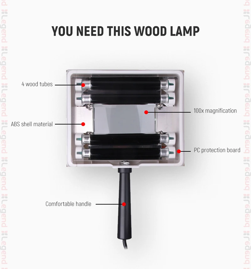 Analyseur UV de peau, lampe en bois, Test du visage, Machine de beauté, examen de Diagnostic de la peau, dispositif grossissant, Scanner de peau, outil d'analyse