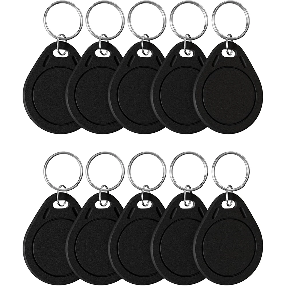 Portachiavi con token nero con chip RFID Mifare 1K da 13,56 mHz per controllo accessi da 13,56 mHz, armadietti e etichette per parcheggio