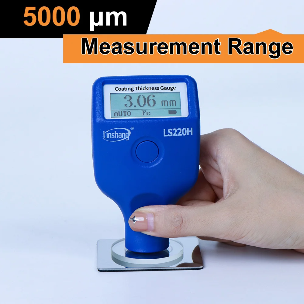 Coating Thickness Gauge Paint Meter Large Range Ferrous/Non Ferrous High Precision Anodize Galvanized Iron Copper Plating LS220H