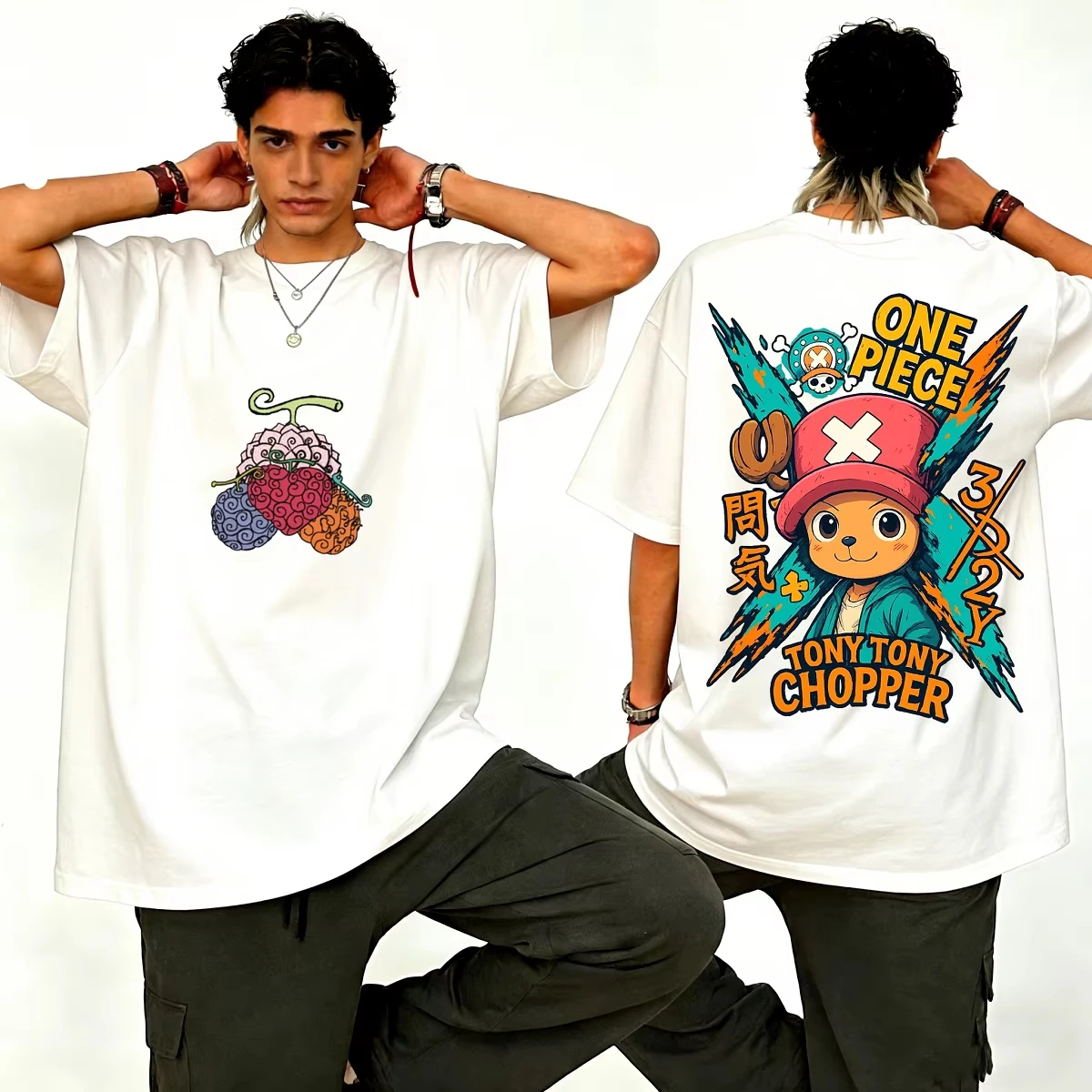 2026 New One Piece Chopper Anime Graphic Print Men's Cotton T-shirt Summer Short Sleeve Tees Casual Clothes Unisex Top