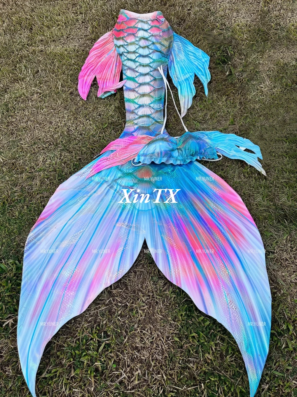 Adult Mermaid Tail Super Shiny Hot Stamping Bronzing Fabric Blingbling Can Fit Australian Fins Aquarium Swimming Bikini