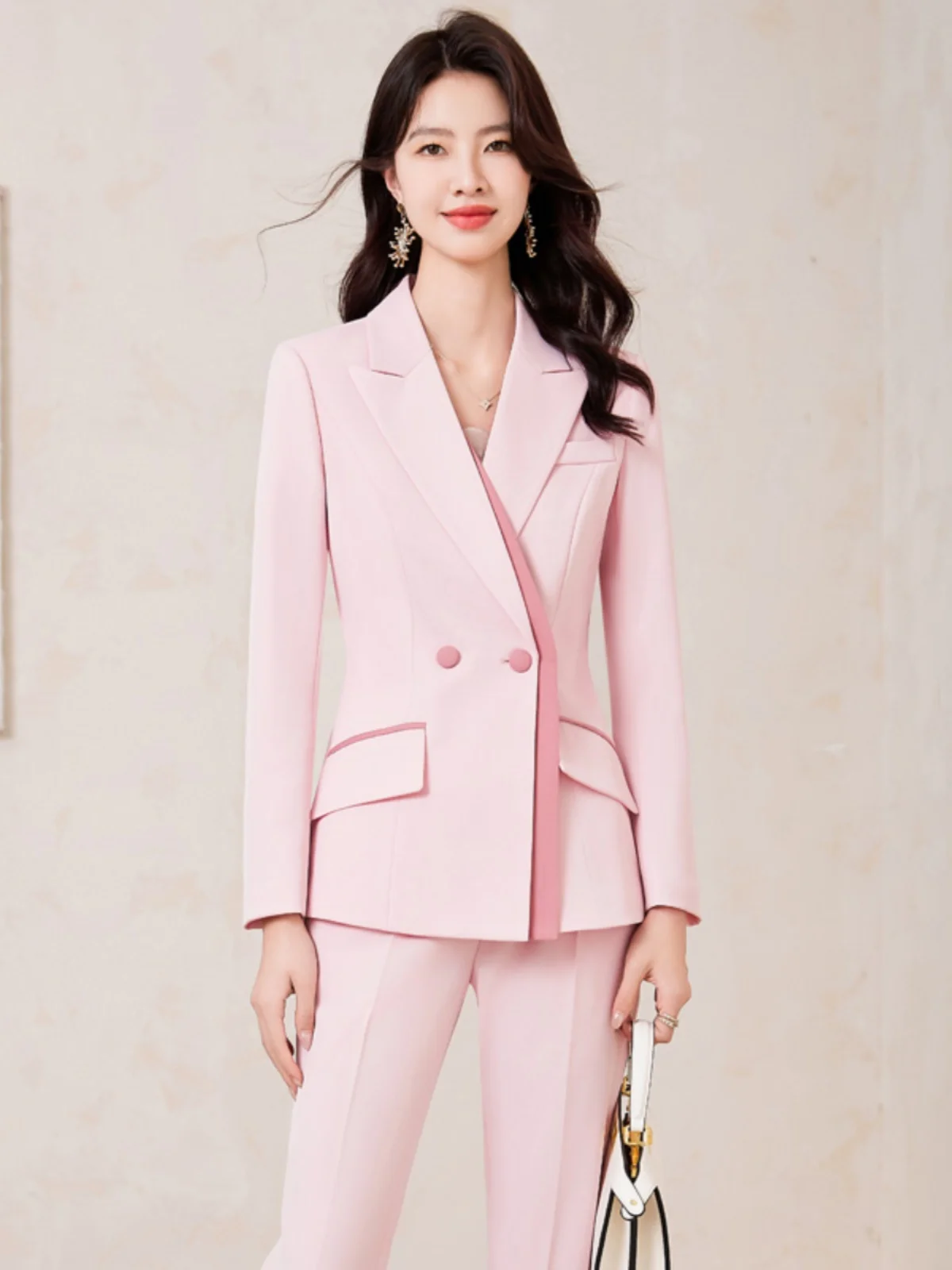

Ele Women's Suit Set Faionable Workwear Autumn Winter New Arrival High-End Design Sensation Godd Sle Long Sve
