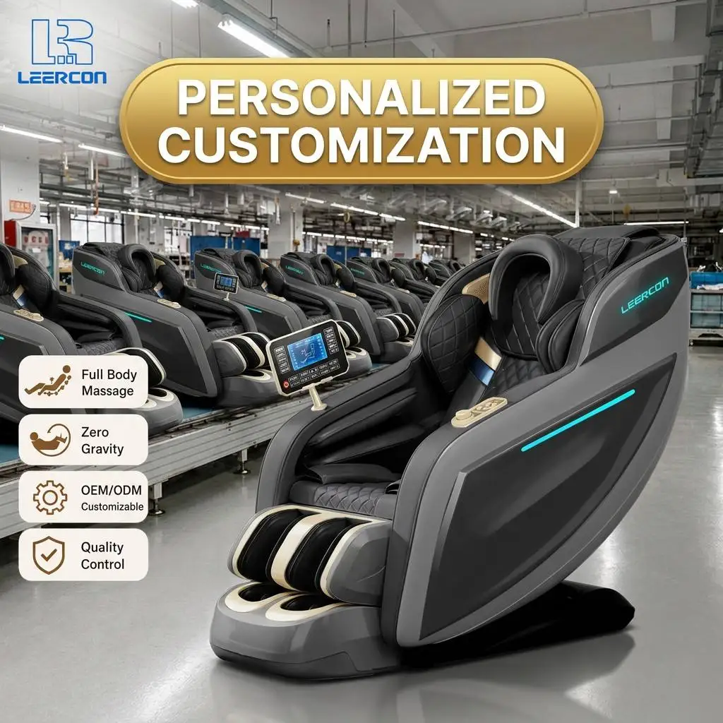 LEERCON DDP 2026 Luxury AI Voice Sl Track Robot Full Body Electric Heat Message 4D Zero Gravity Massage Chair Free Spare Parts