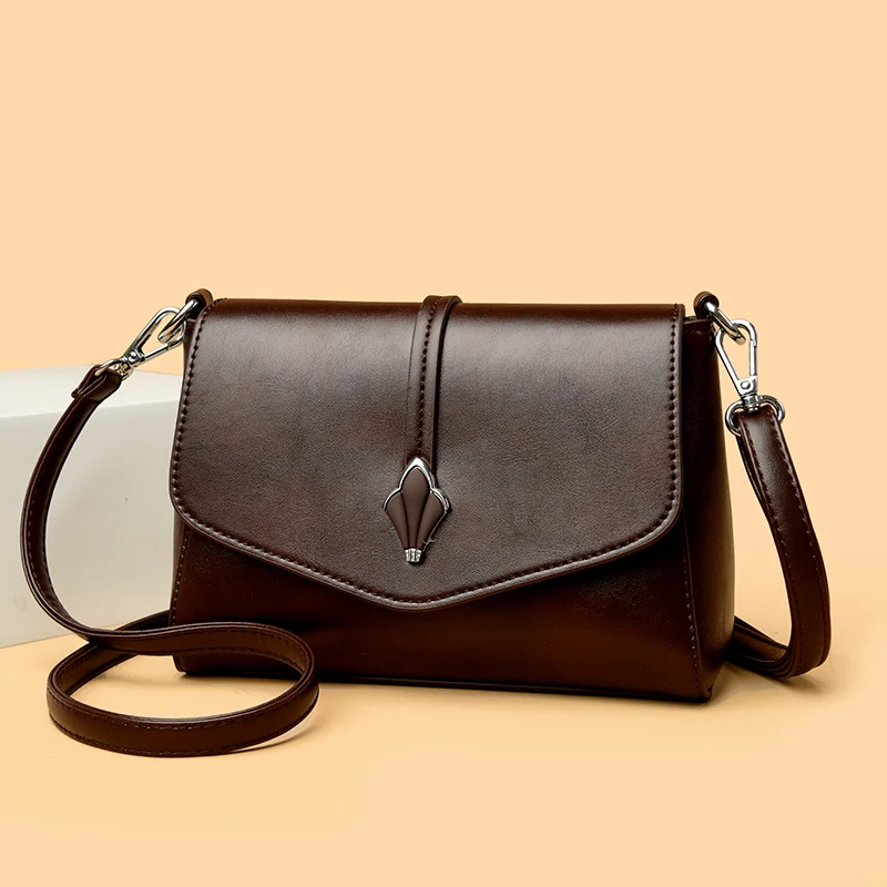 

Fashion Retro Style Women's Leather Shoulder Bag New Small Flap Crossbody Bags Casual Chic Handbag for Ladies Lightweight Purse