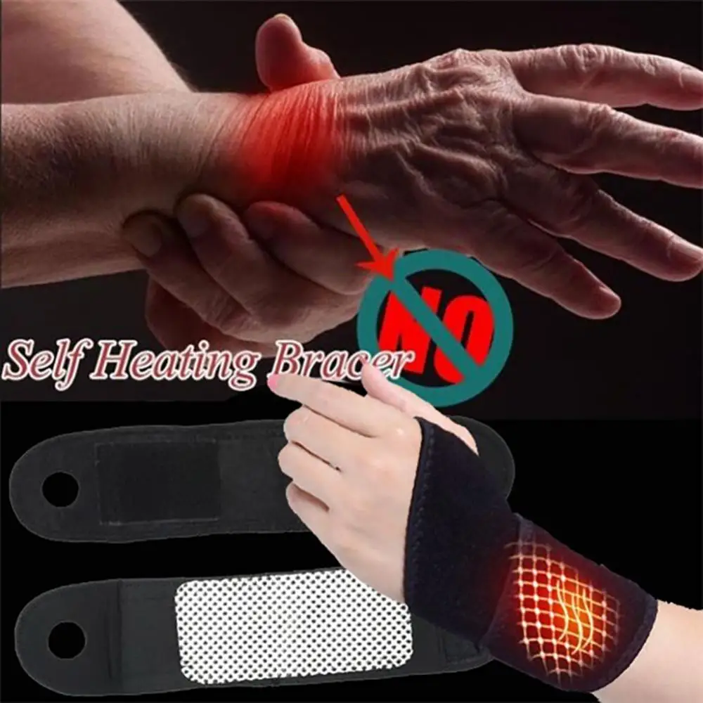 Magnetic Wrist Brace Therapy Self-Heating Wrist Support Sports Wristband Heated Hand Warmer Compression Pain Relief Wrist Band