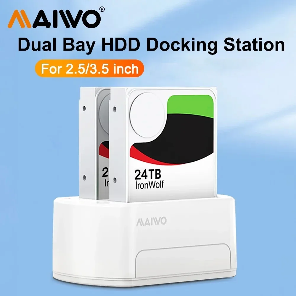 Maiwo estação de encaixe hdd de 2 baias usb 3.0 gabinete de disco rígido externo para 2.5/3.5 polegadas sata ssd hdd duplo bay dock com clone