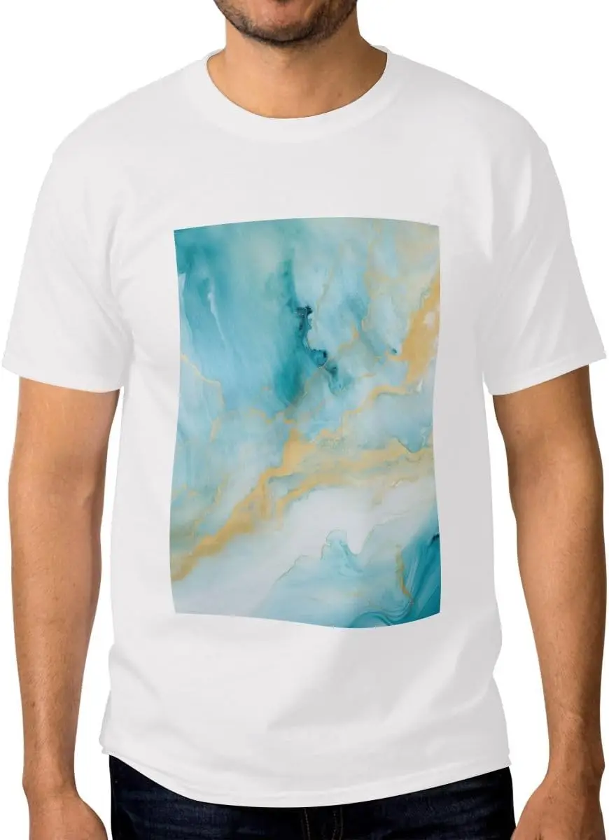 Mens T Shirt, Marble Short Sleeve Tees High Quality 100%Cotton Short Sleeve